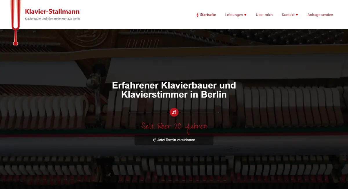 Website von Klaviereinstimmer Stallmann